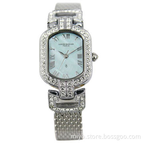 Fashionable Brand Style Diamond Ladies' Quartz Japan Movement High Quality Stainless Steel Watch